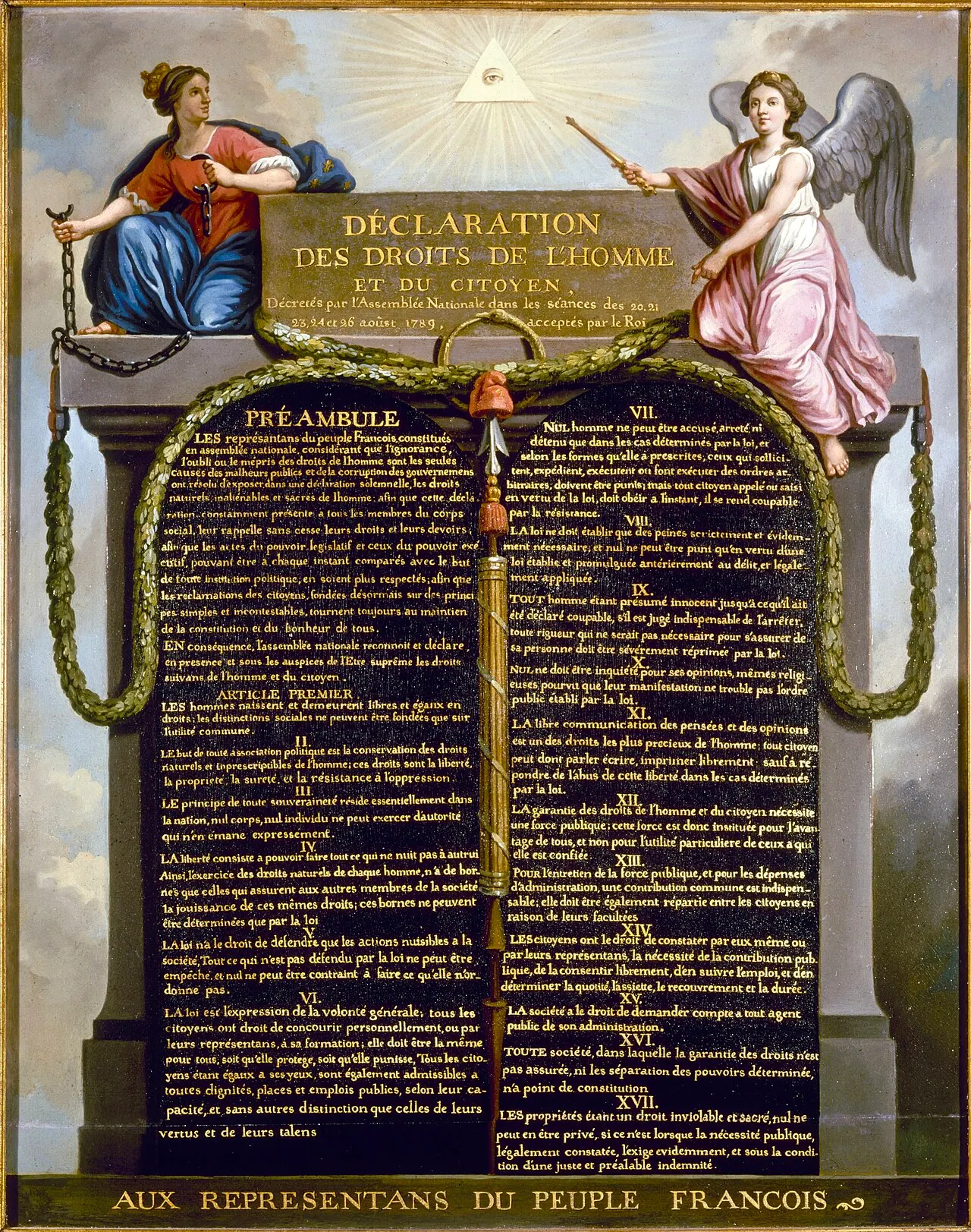1789 İnsan ve Yurttaş Hakları Bildirgesi'nin resimli levhası