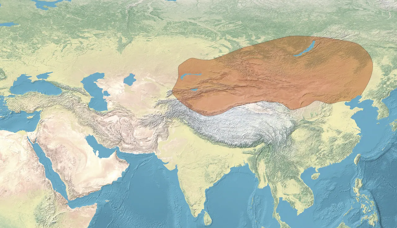 Asya Hun (Hsiung-nu) Devleti'nin sınırlarını gösteren harita