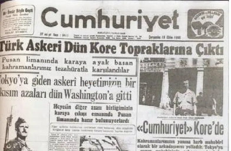 Kore Savaşı ile ilgili bir gazete haberi