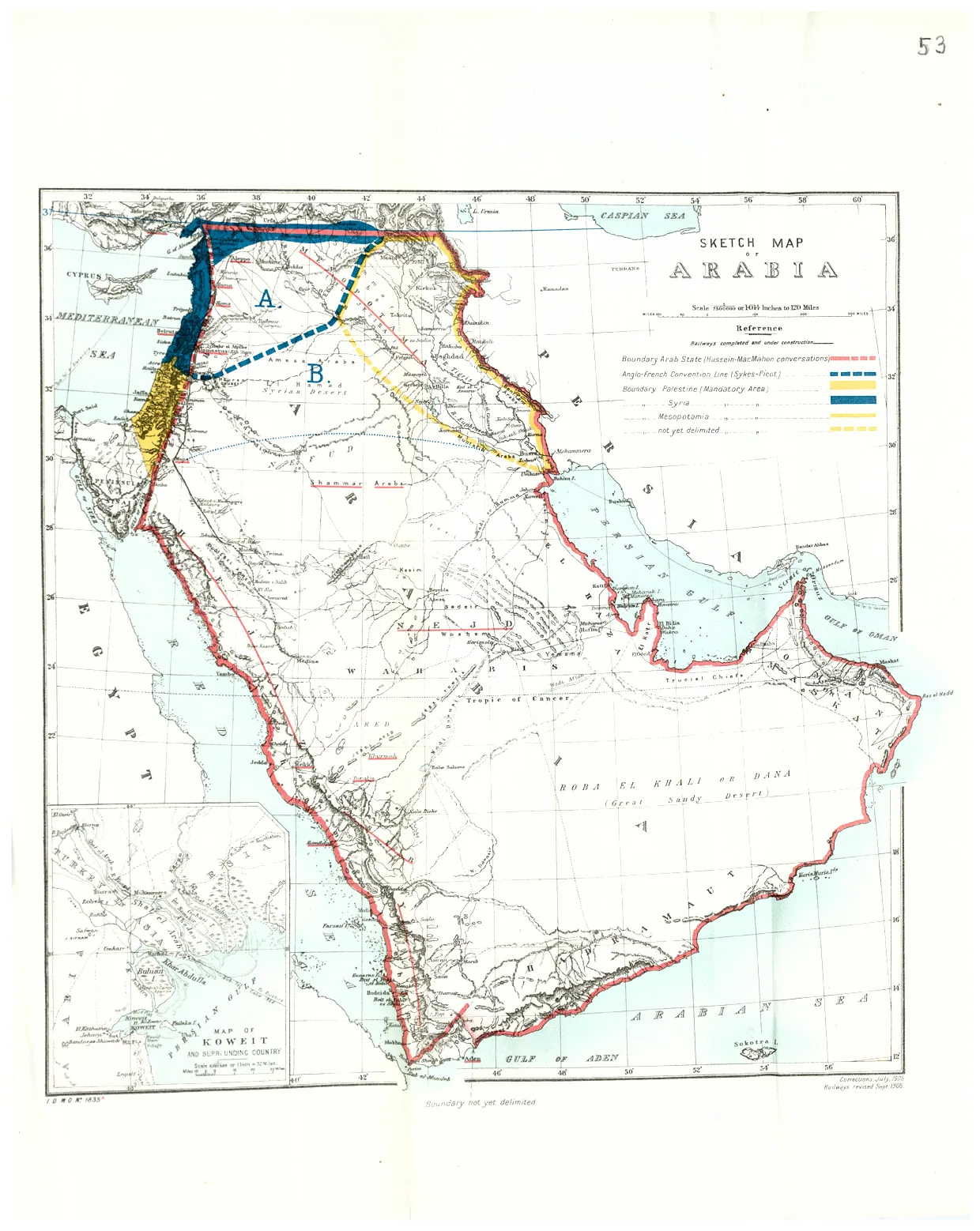 Orta Doğu, 1921 (İngiliz hükümeti haritası)