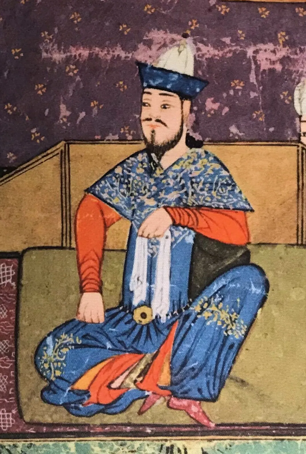 Timur'u tahtında gösteren minyatür