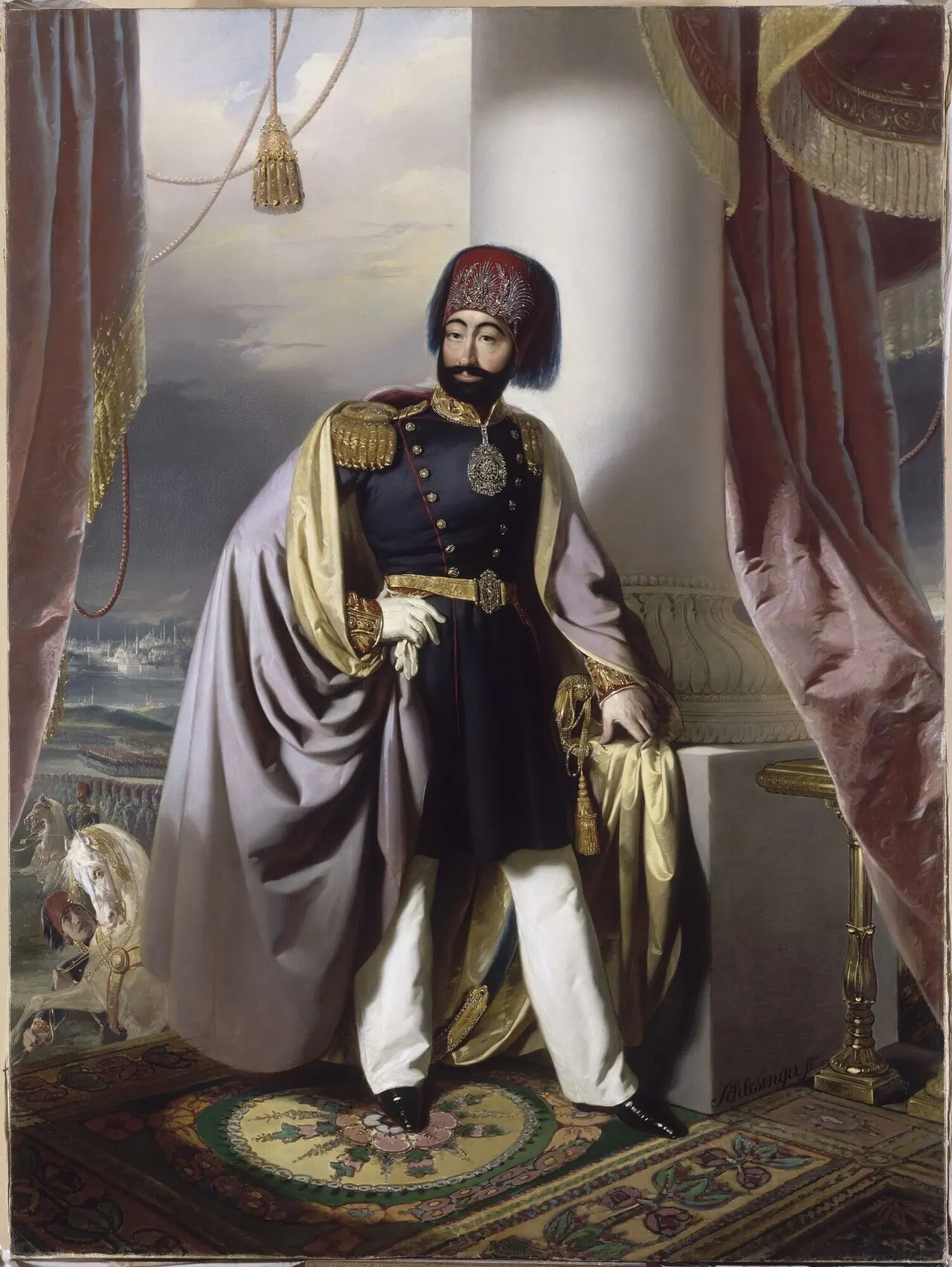 II. Mahmud'un fesli ve redingotlu portresi