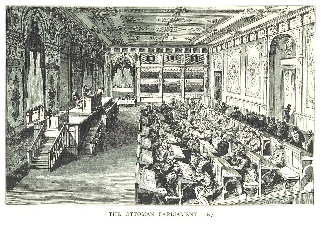 1877'de toplanan Osmanlı Meclis-i Mebusanı'nı gösteren gravür