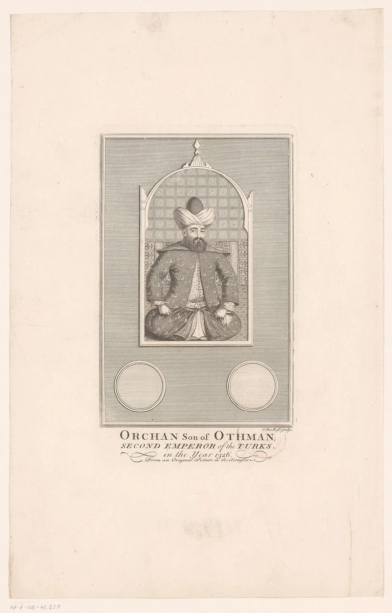 Orhan Bey'i betimleyen gravür